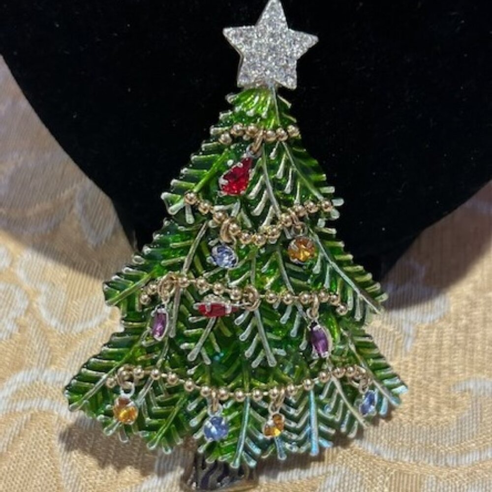 HOLIDAY🎄🎄AVON 2008 - 5th Annual Green Enamel Tree BROOCH - Picture 4 of 7